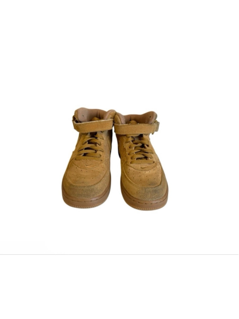 Nike Kids Force 1 Mid Wheat Suede Gum Soles [859337-701] Size 2Y - Picture 5 of 8